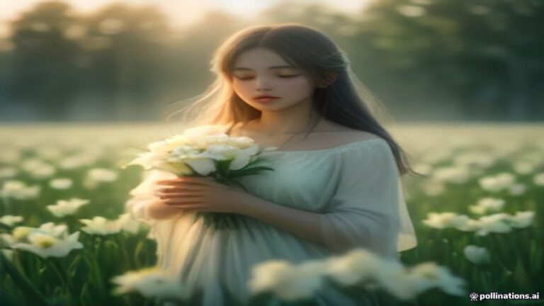 A luminous bouquet of fresh white flowers held gently in soft ethereal light