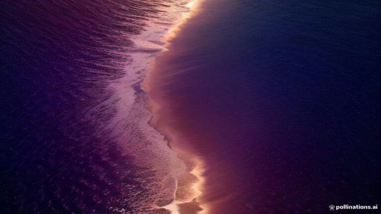 A vast ocean lit by a golden sunset with a weightless silhouette soaring above gentle waves.