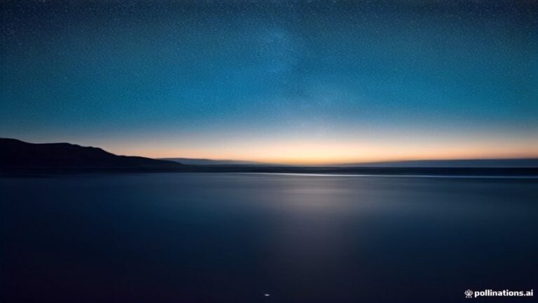 Dark ocean shore with electric blue bioluminescent waves glowing gently under a starry nighttime sky