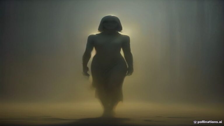 A peaceful figure surrounded by soft golden light in a quiet misty sanctuary during prayer