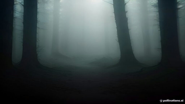 A peaceful surreal landscape of misty wet earth and soft quicksand in quiet twilight lighting